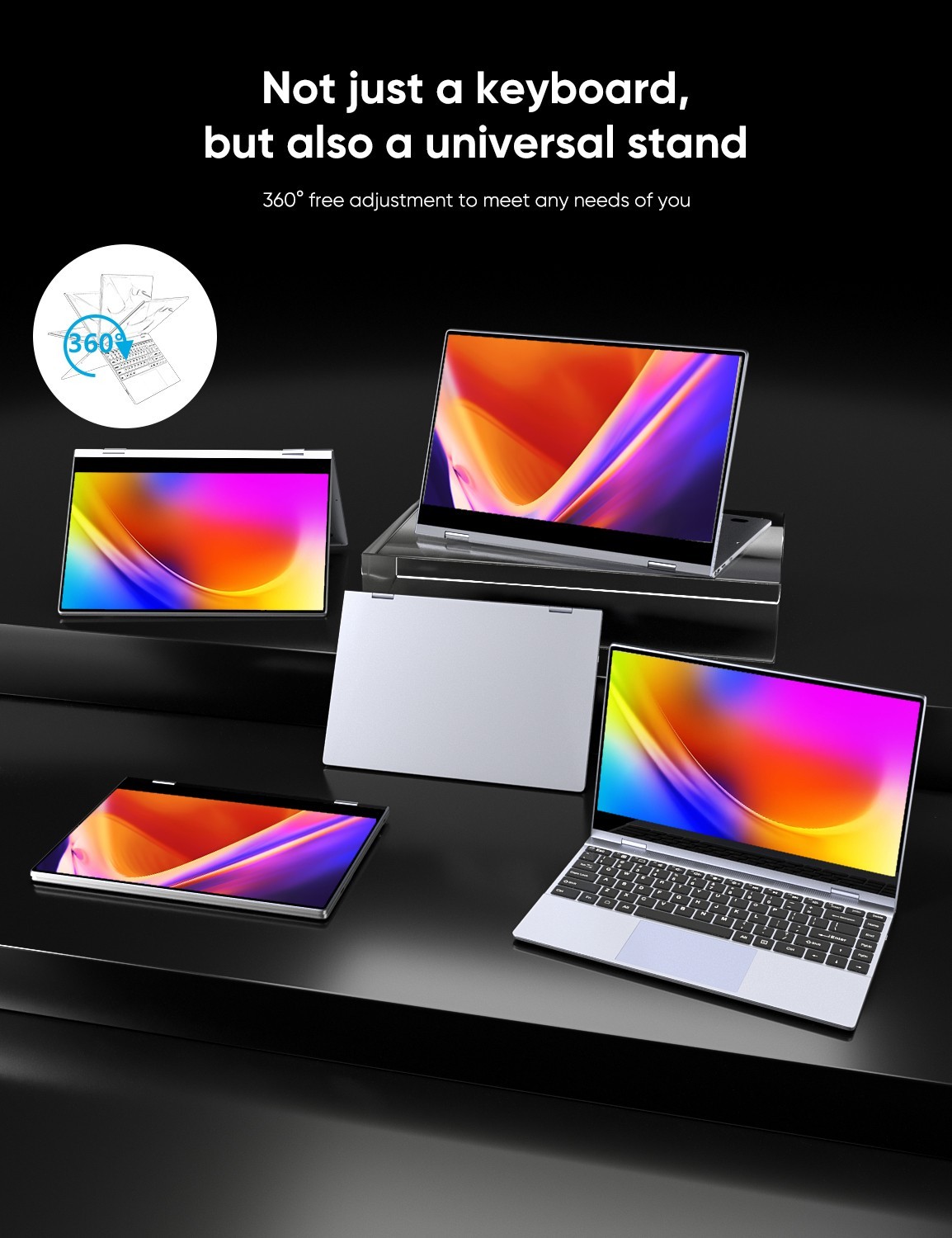 GRADE-A USED 14.1″ Portable Monitor with Keyboard Touch Screen 10800mAh Wireless