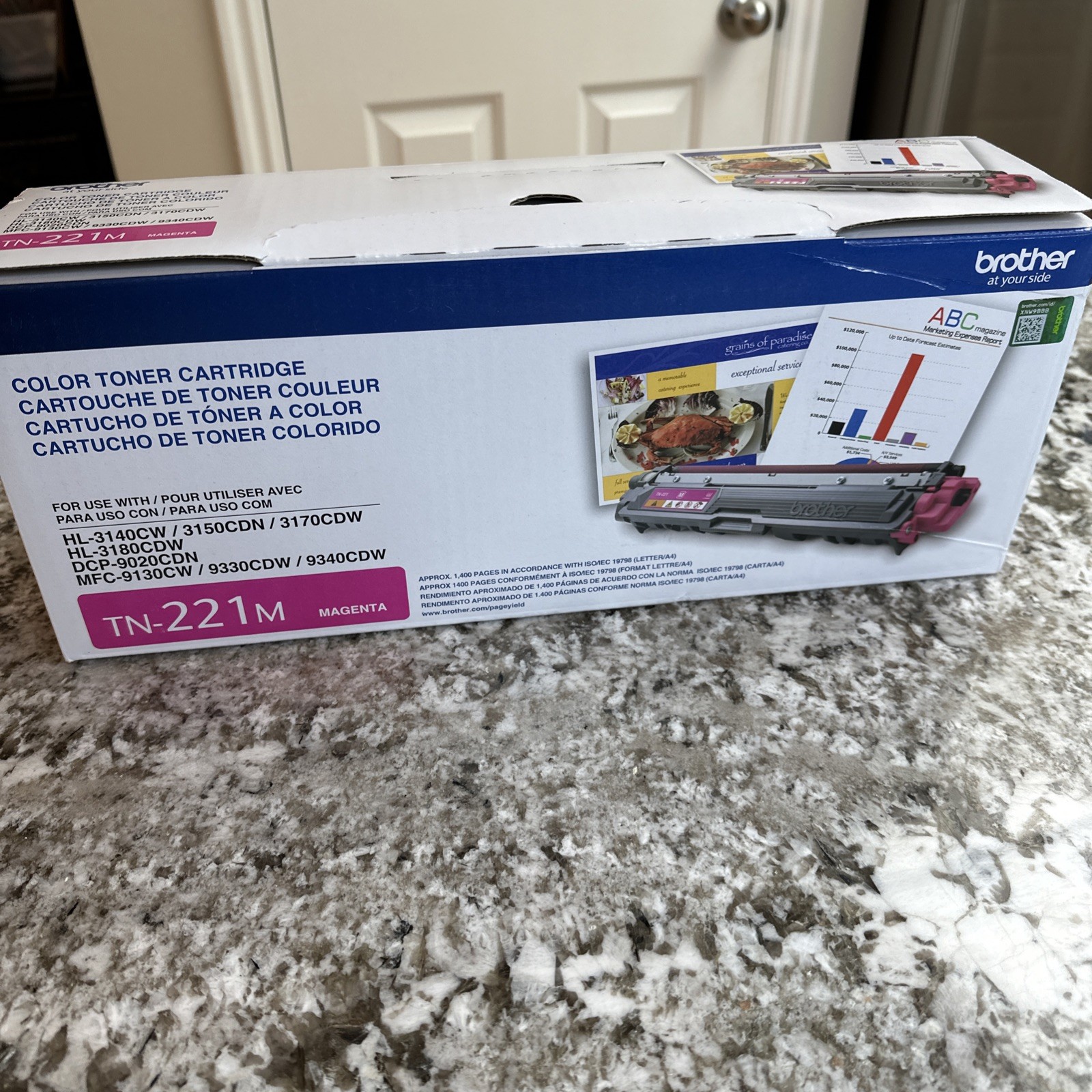 Brother TN-221M Magenta Toner Cartridge HL-3140CW MFC-9130CW HL-3170CDW Genuine