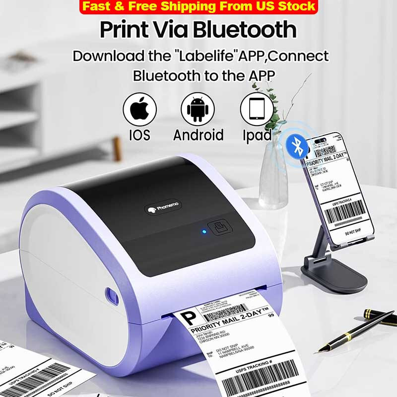 Phomemo D520 4×6 Shipping Label Printer Thermal Printer for USPS Pirate Ship LOT