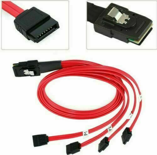 2 X Mini 10Gbps SAS SFF-8086 26Pin to 4 SATA 7Pin HDD Splitter R79575-6004