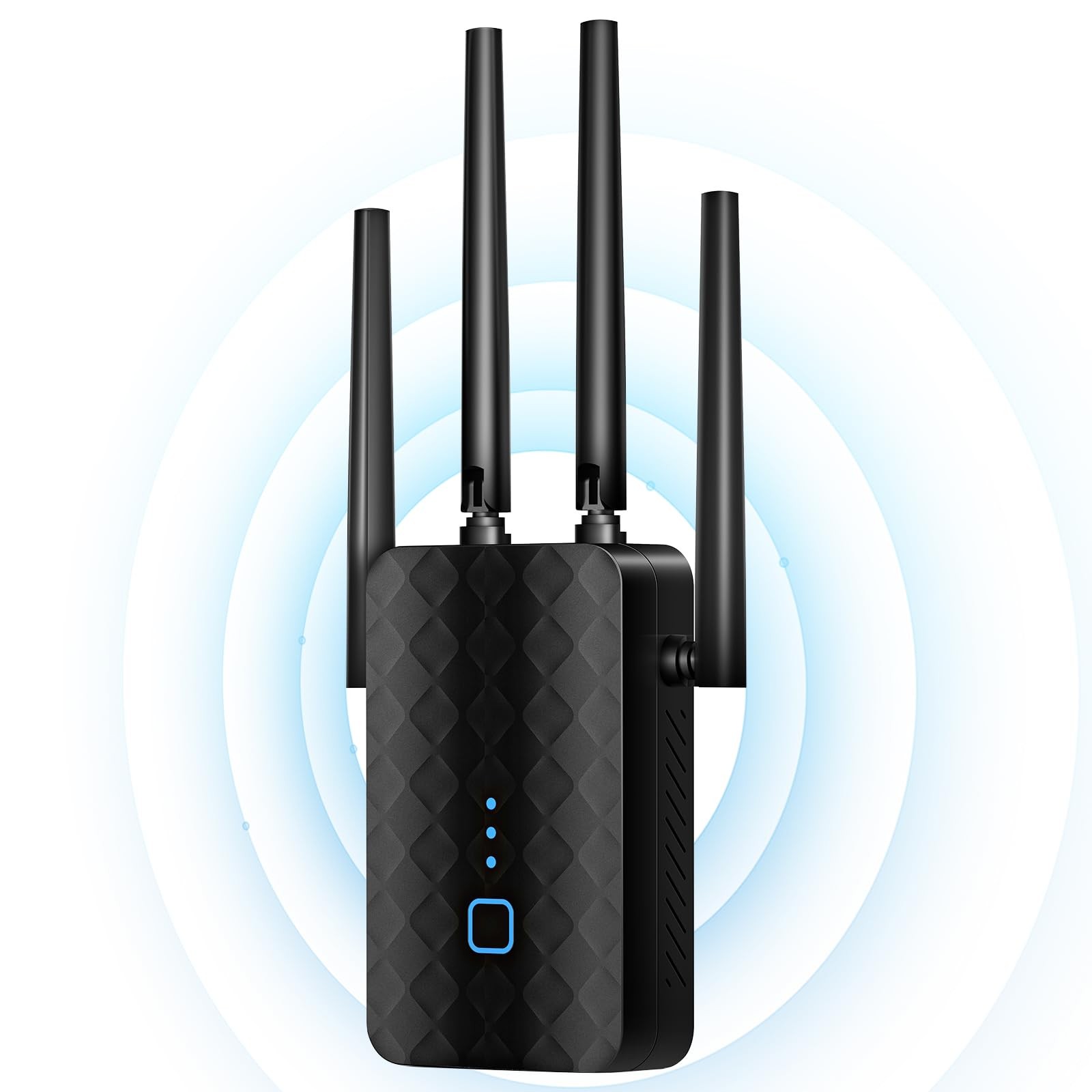 WiFi Extender Signal Booster, Dual Band 5.8GHz & 2.4GHz, 1200M-97A, Black
