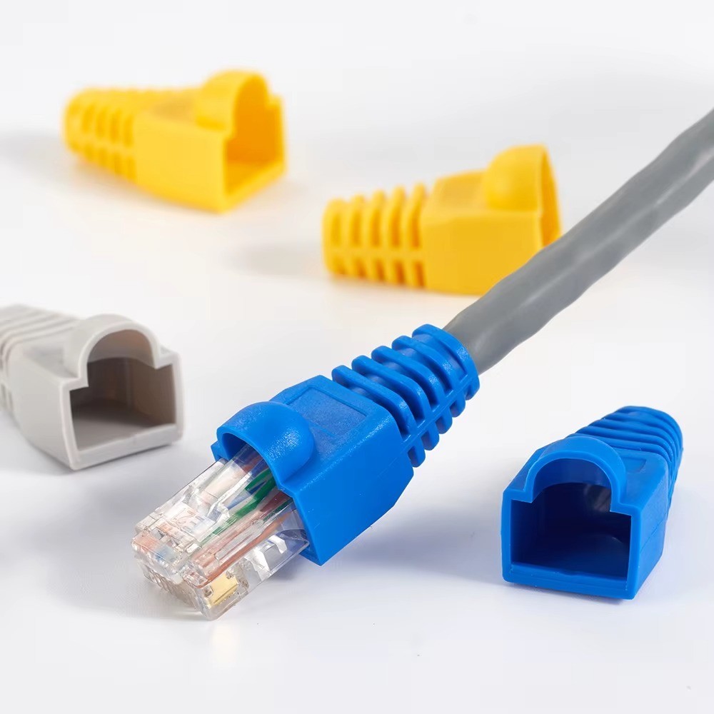 Mixed Color Ethernet Network Cable Strain Relief Boots Cable Conector Plug Cover