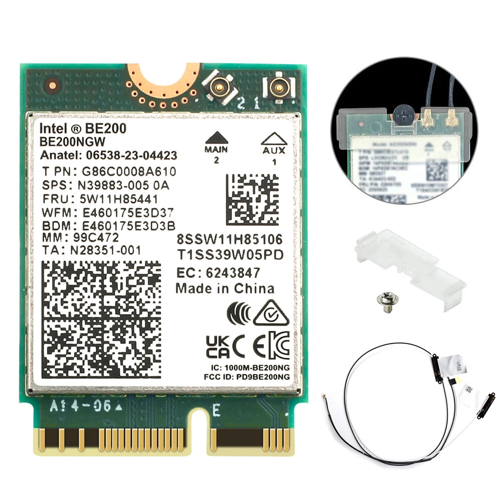 Intel BE200 Wi-Fi 7 Bluetooth 5.4 Wifi Card 5.8 Gbps For Windows 11 PC Laptop