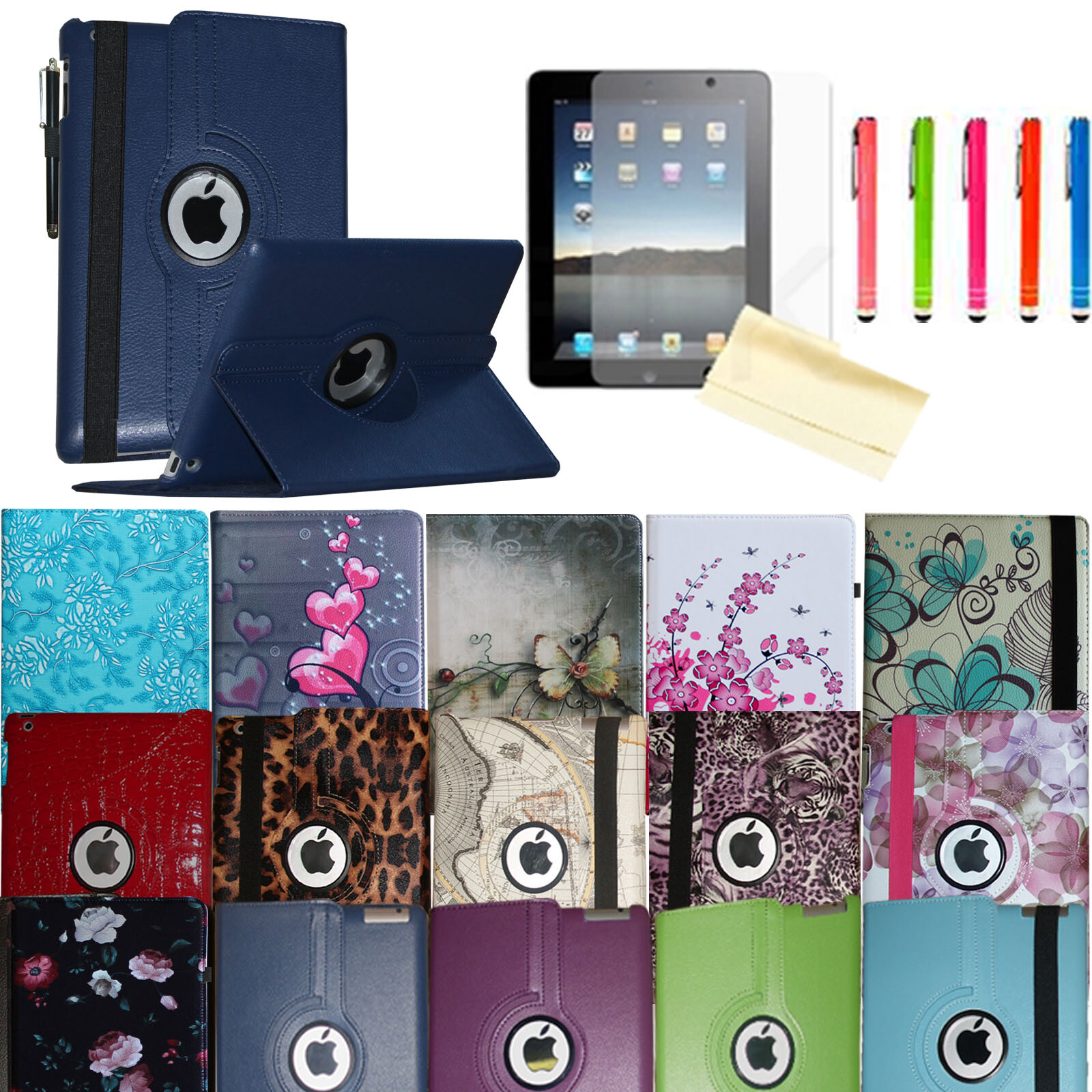 360 Rotating Smart Case Magnetic Cover Stand for Apple iPad 12.9 10.9 10.2 9.7