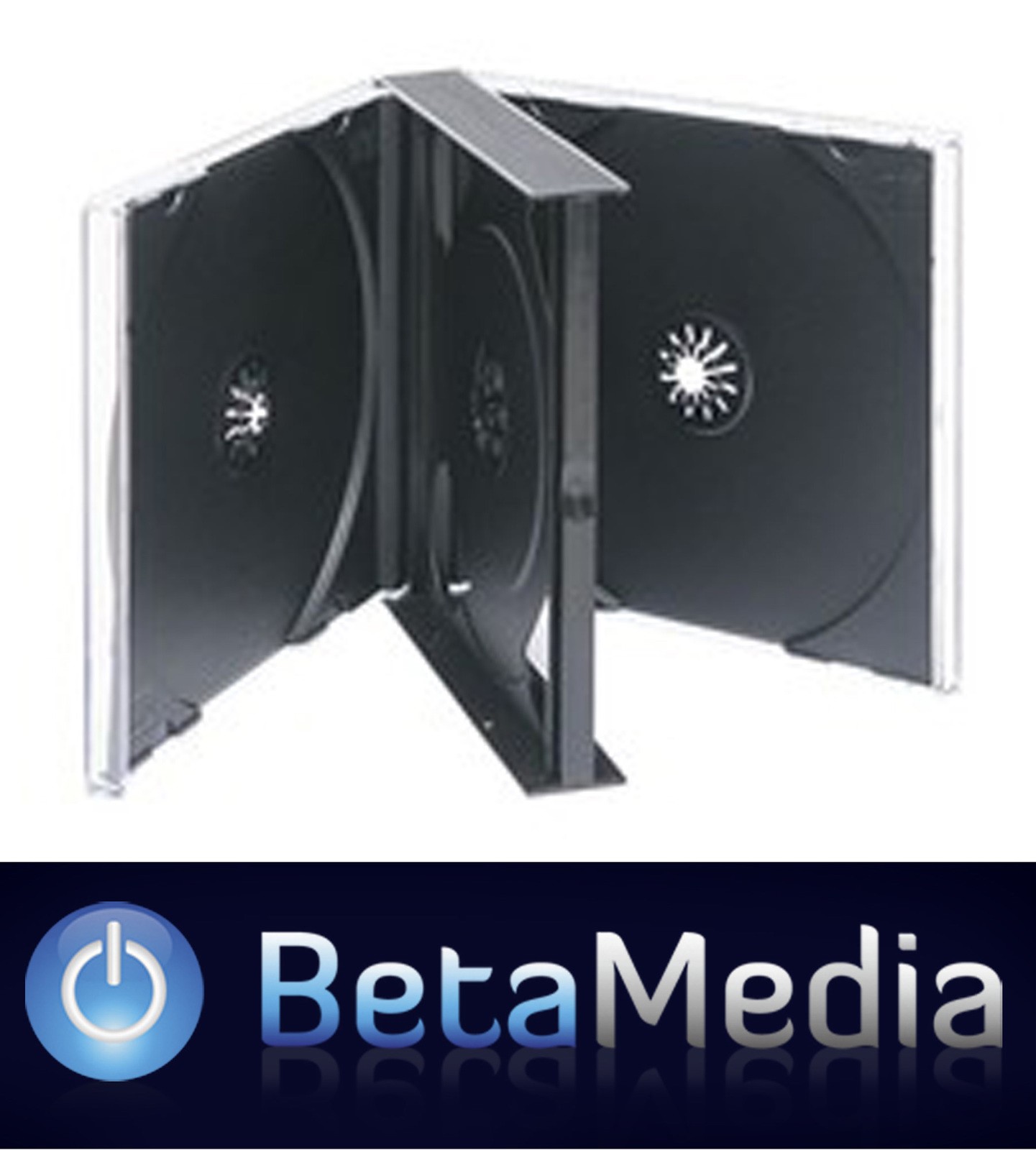 2 x Quad Jewel CD Cases – Black Tray 24mm – Holds 4 discs