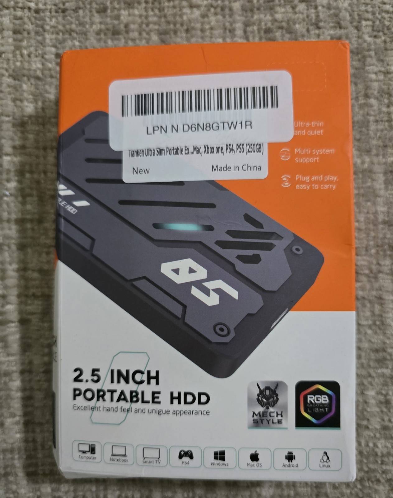 250G Portable External Hard Drive USB 3.0 HDD Storage for PC, Laptop, Mac New
