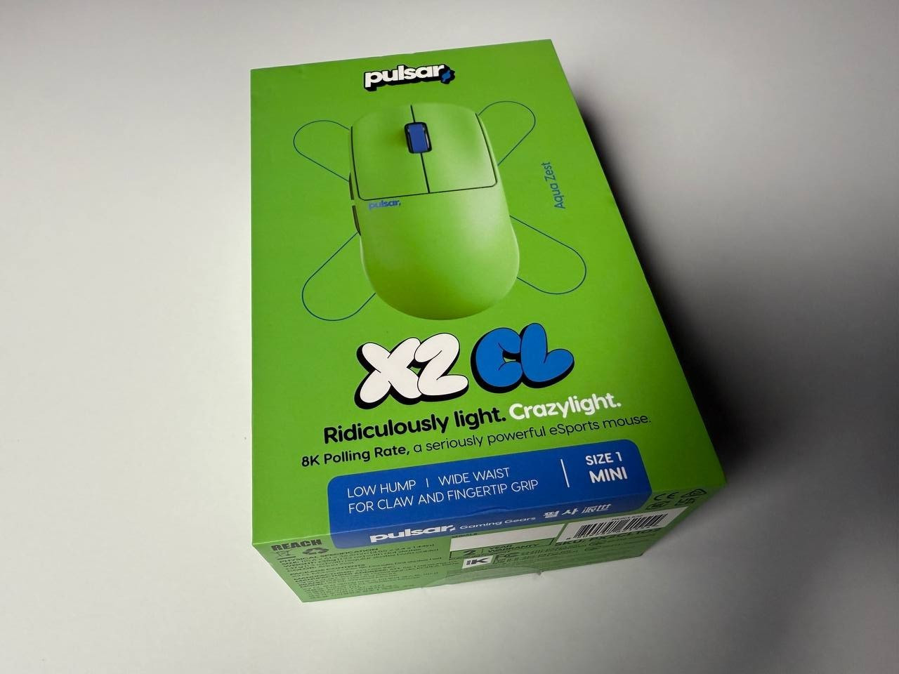 Pulsar – X2 CRAZYLIGHT Mini Wireless Gaming Mouse – GREEN / BLUE
