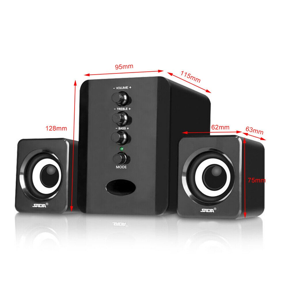 Pc Computer Speakers With Surround Sound Usb Wired Laptop Deep Bass For Desktop