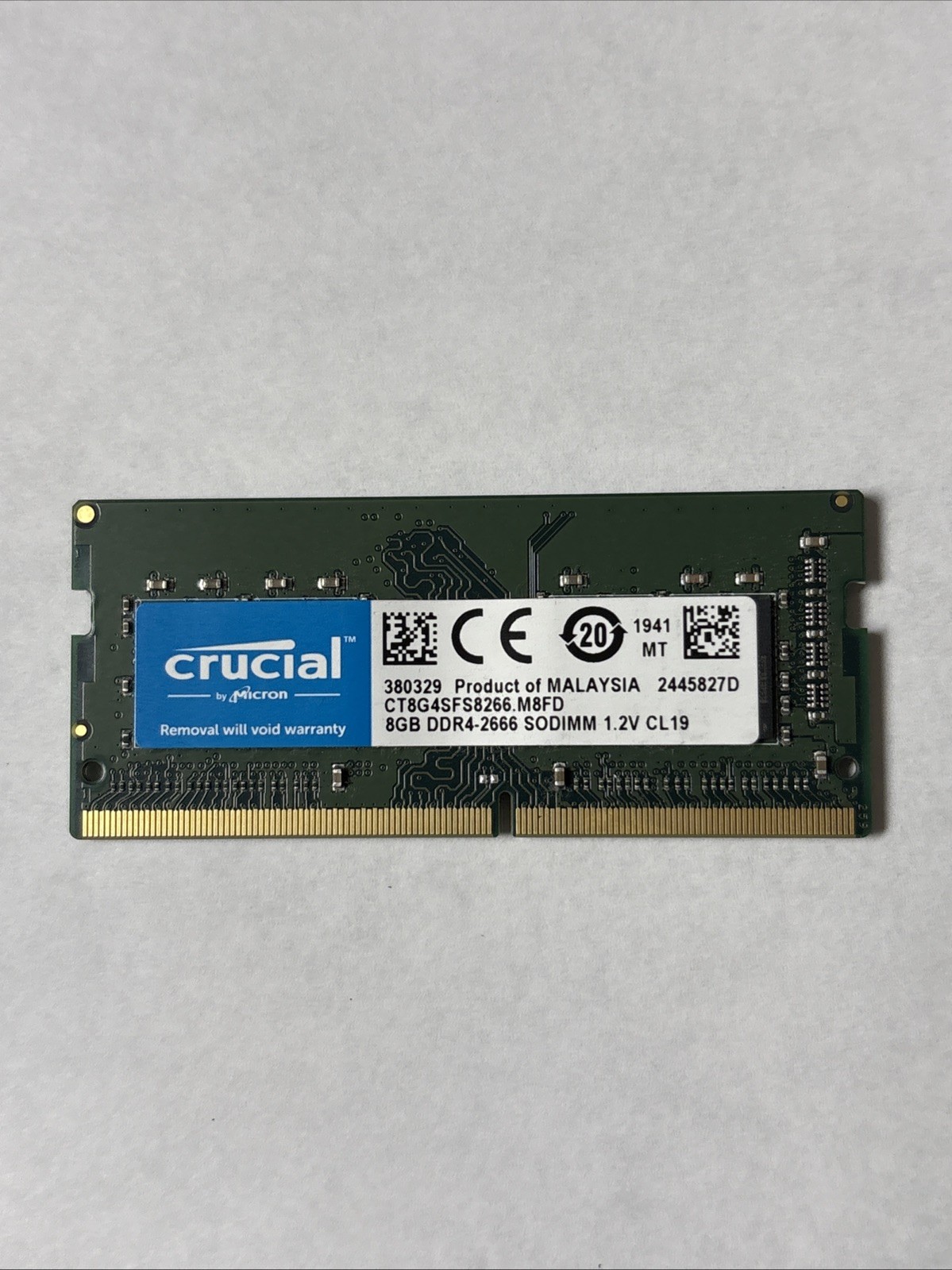 Crucial 8GB DDR4 2666MHz PC4-21300 SODIMM Laptop RAM CT8G4SFRA266 Tested
