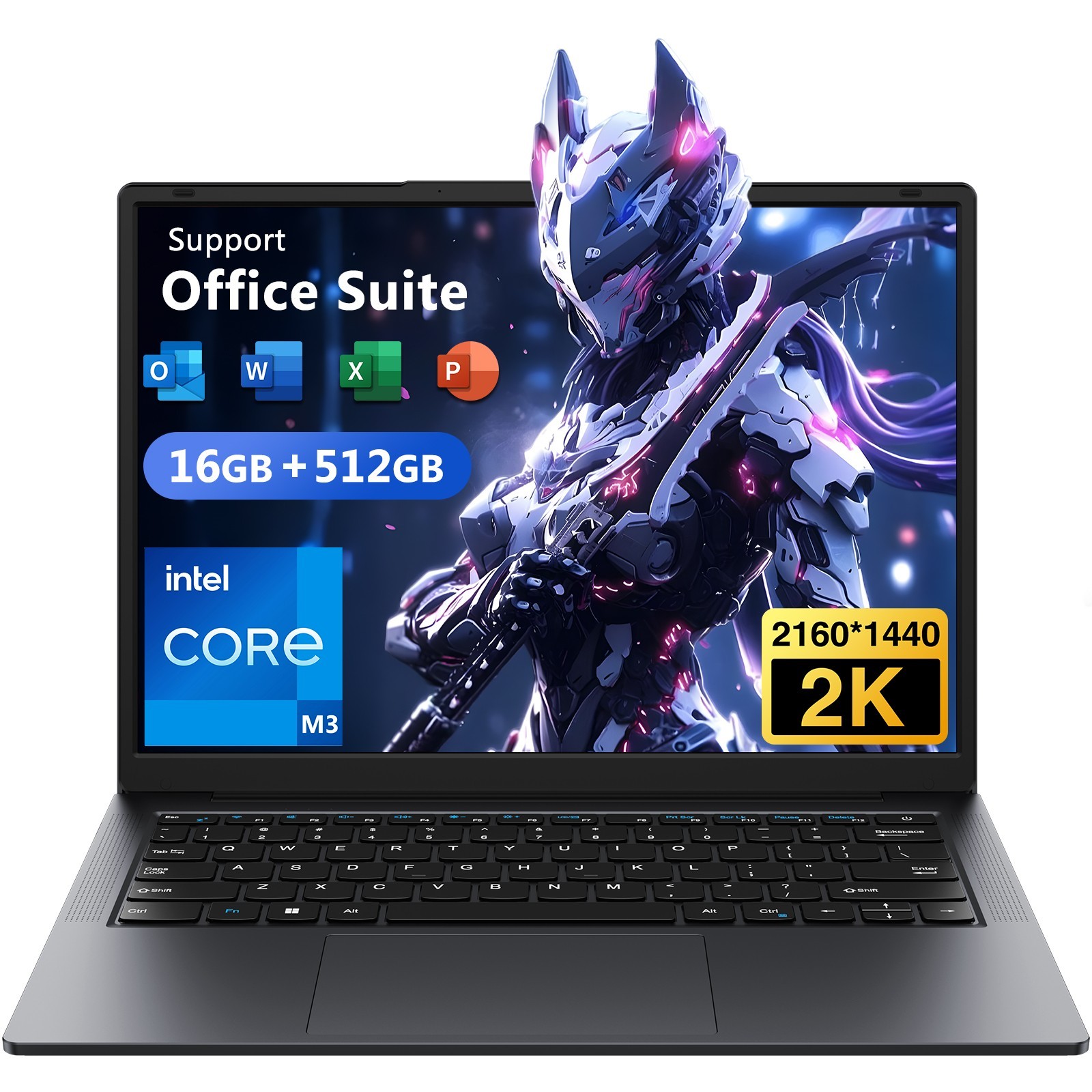 14″ Laptop PC Notebook 16GB+512GB Intel Core 8100Y Up to 3.4GHz IPS Display