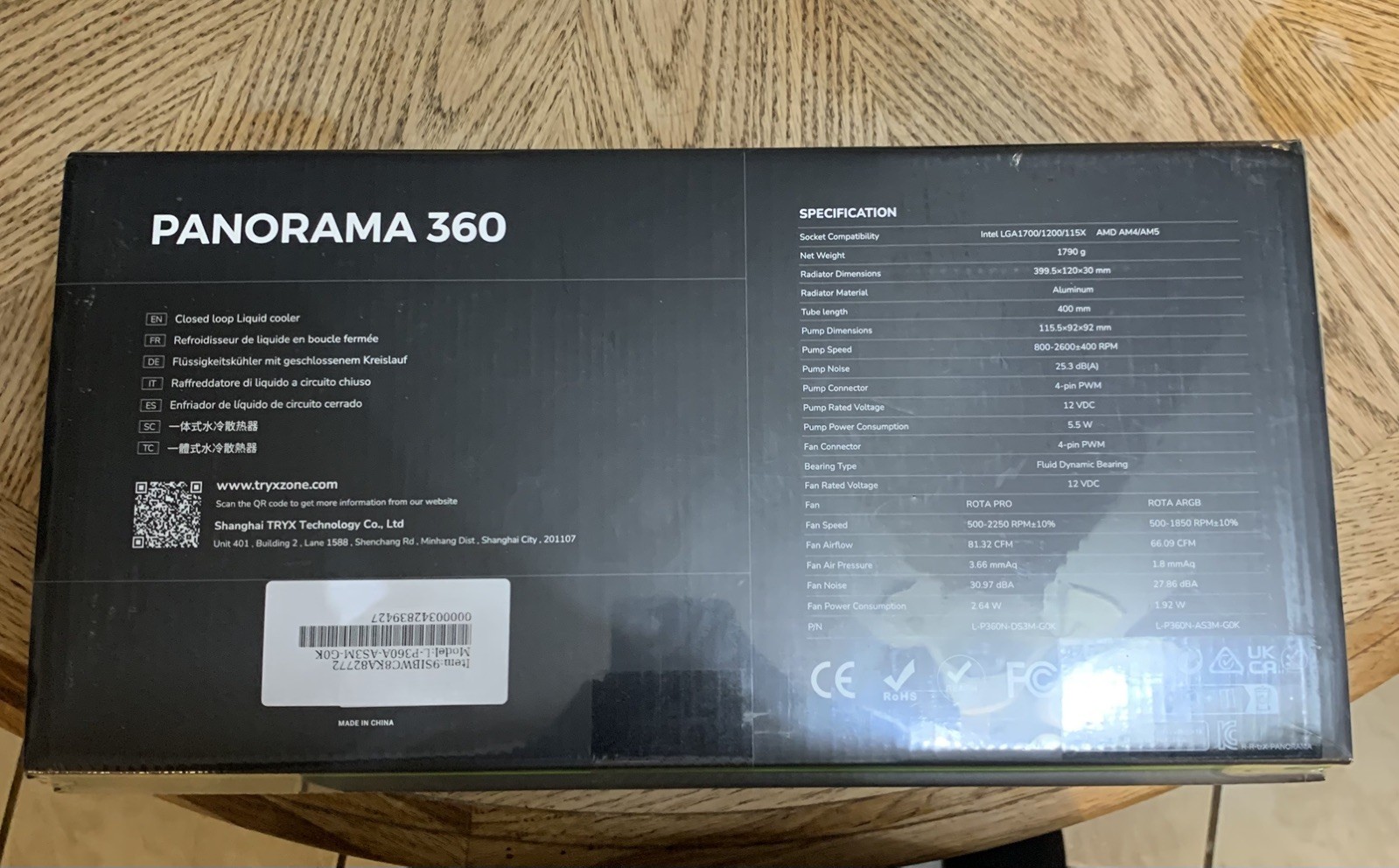 TRYX Panorama 360 ARGB Asetek AIO Cooler (black)