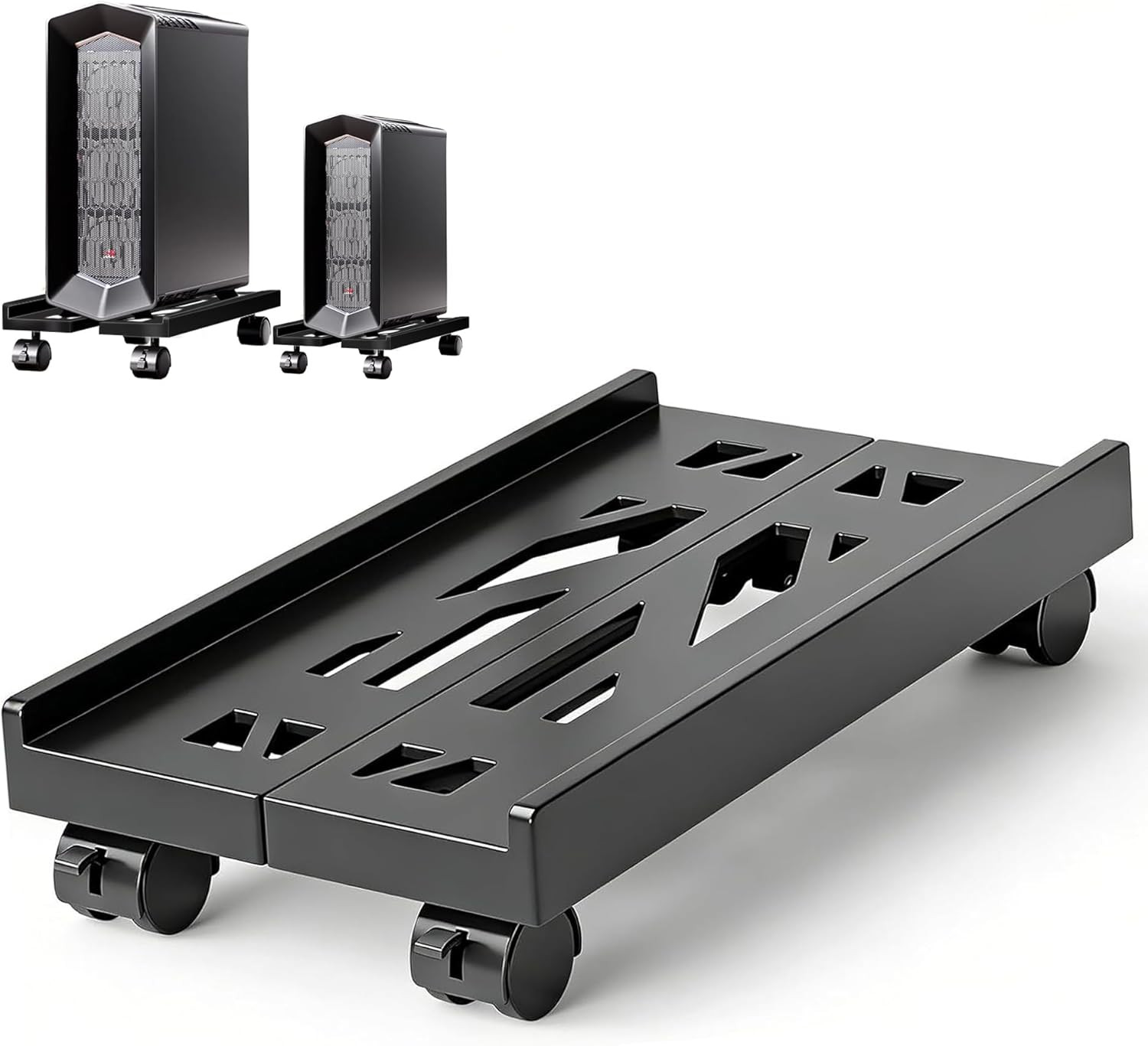 Pc Stand for Floor, Adjustable Computer Tower Stand for Carpet,Mobile CPU Stand