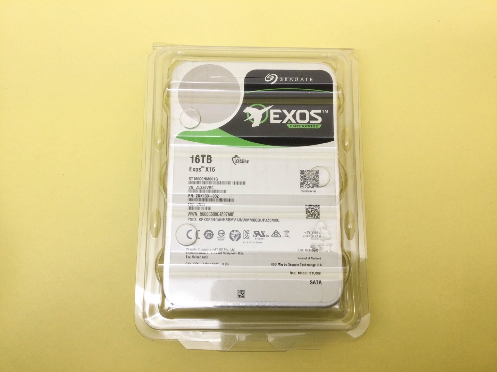 SEAGATE EXOS X16 16TB 7.2K SATA-6GBPS 256MB 512E/4KN 3.5IN ENT HDD ST16000NM001G