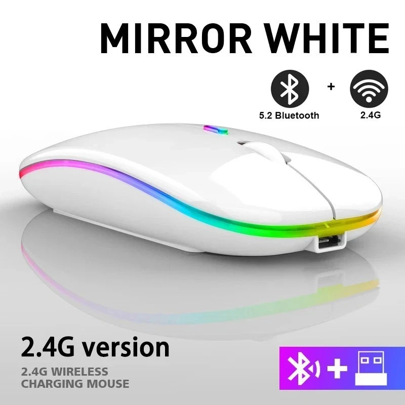 Wireless Mouse USB C & USB Adapter 2.4GHz Slim Silent Mouse for MacBook Laptop P