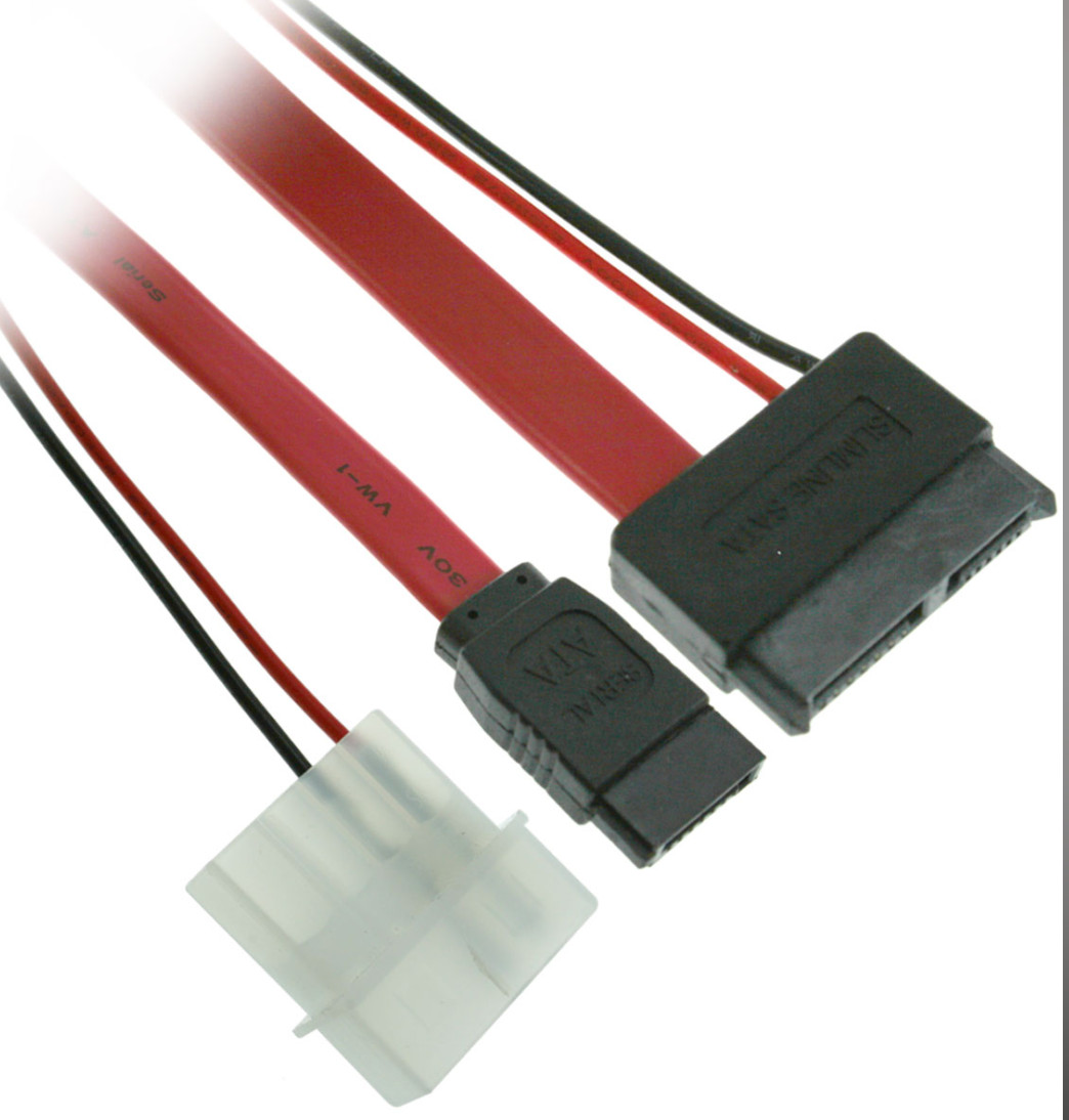 12 inch 13 Pin Slimline SATA III to SATA III Data and Power Combo Cable