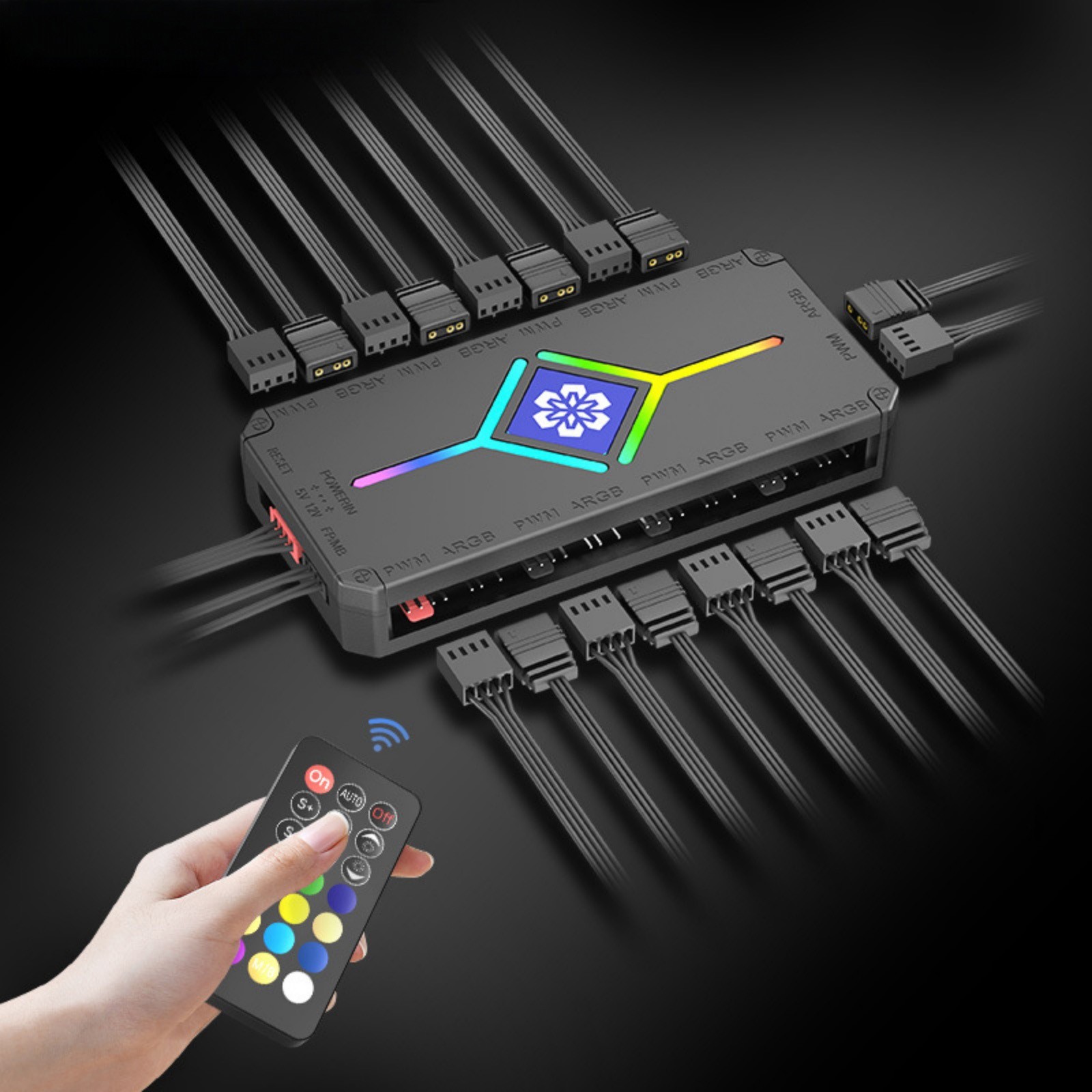 Motherboard Sync ARGB Hub for Aura Mystic Light RGB Fusion w/Remote Control