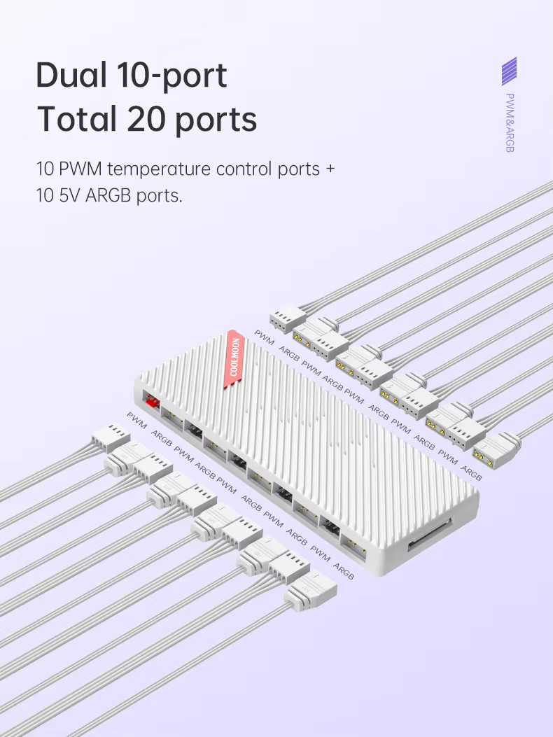 10 ARGB Strip Fan Controller Hub Splitter for Desktop Computer PC AURA SYNC