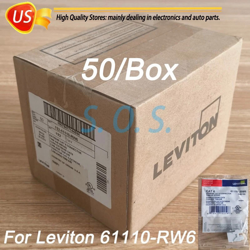 Qty50 Compatible Leviton 61110-RW6 Cat 6 Keystone jack Gigabit RJ45 White