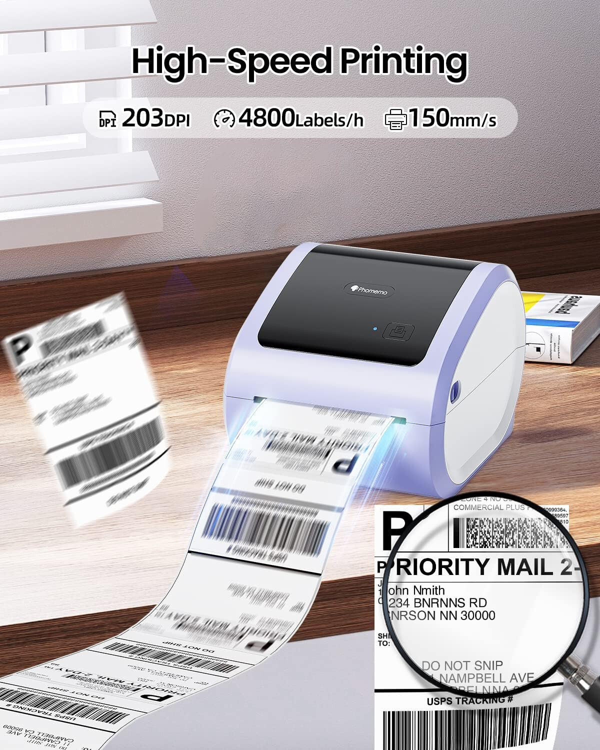 Phomemo 4×6 Shipping Label Printer Thermal Bluetooth Label Printer for USPS LOT
