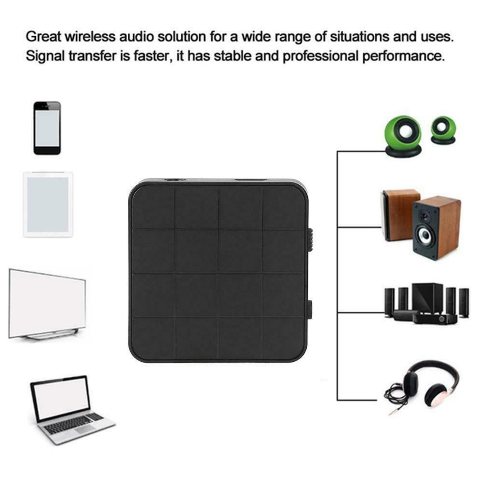 2-in-1 Bluetooth 5.0 Transmitter & Receiver Wireless 3.5mm AUX Audio RX/TX Mode