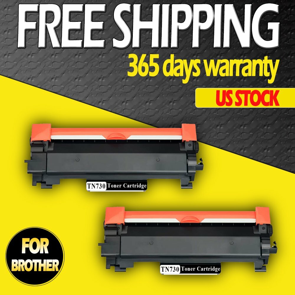 2 Pack TN730 H.Y Toner Cartridge with IC CHIP for Brother MFC-L2710DWM MFCL2750D