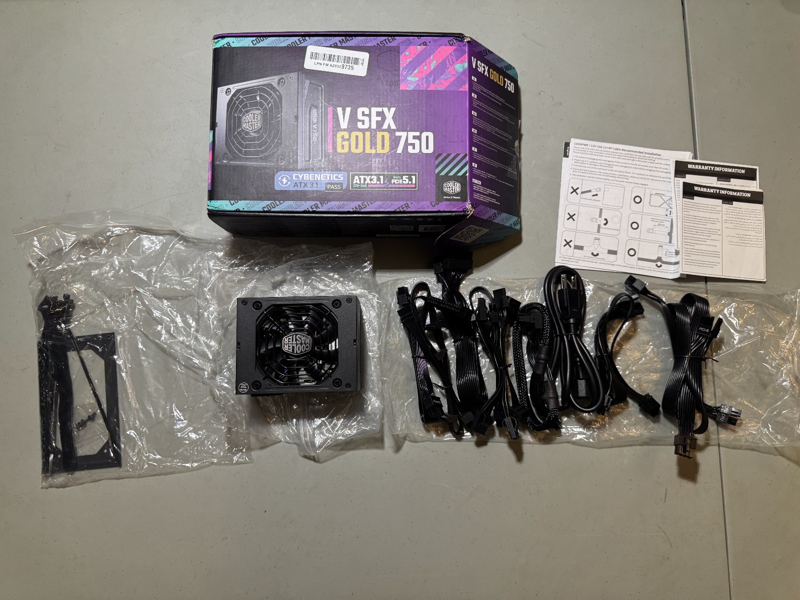 Cooler Master V SFX Gold 750W Modular PSU Black S/N MPY7501SFHAGV3U11252400177