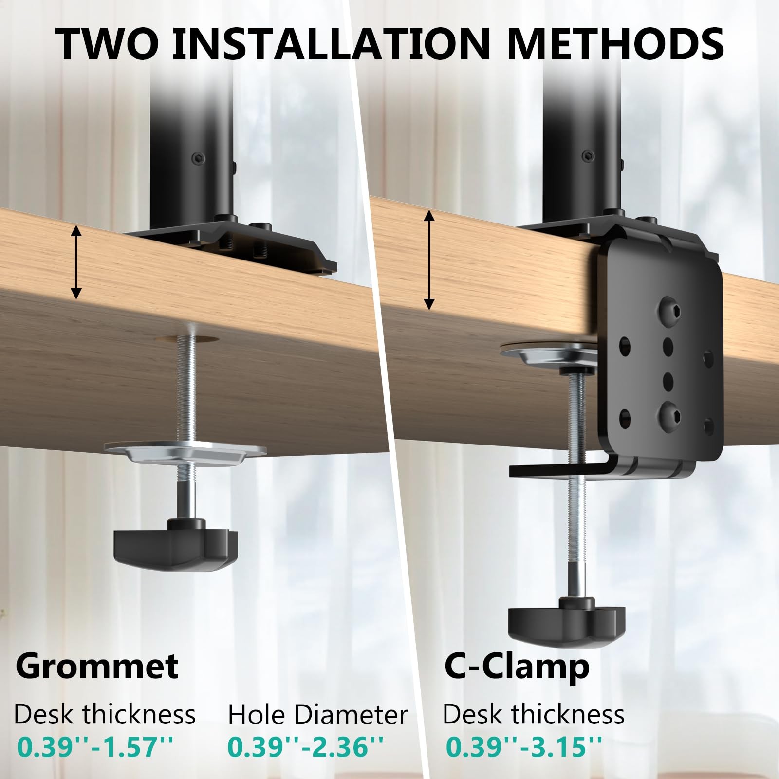 Single Long Monitor Arm Desk Mount 1332″ 19.8lbs VESA 75/100mm GSDM001L