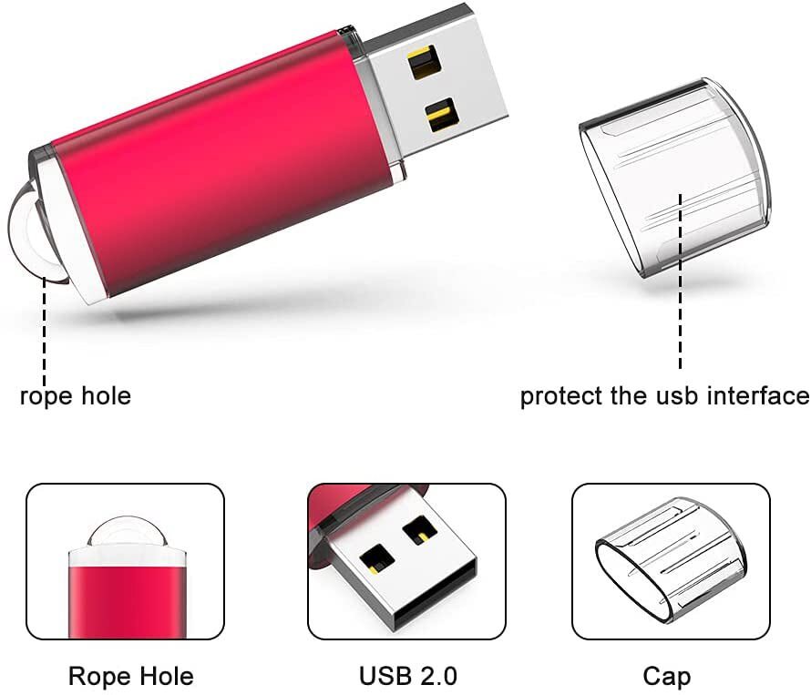 5pcak 64GB USB 2.0 Flash Drive Thumb Drive Memory Stick Jump Drive USB 2.0 Drive