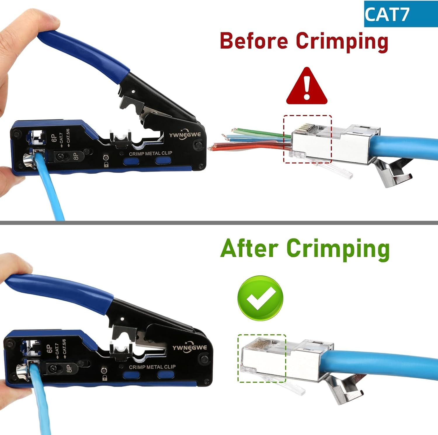 RJ45 Pass through Crimp Tool Ethernet Crimping Tool for CAT7/CAT6/CAT5