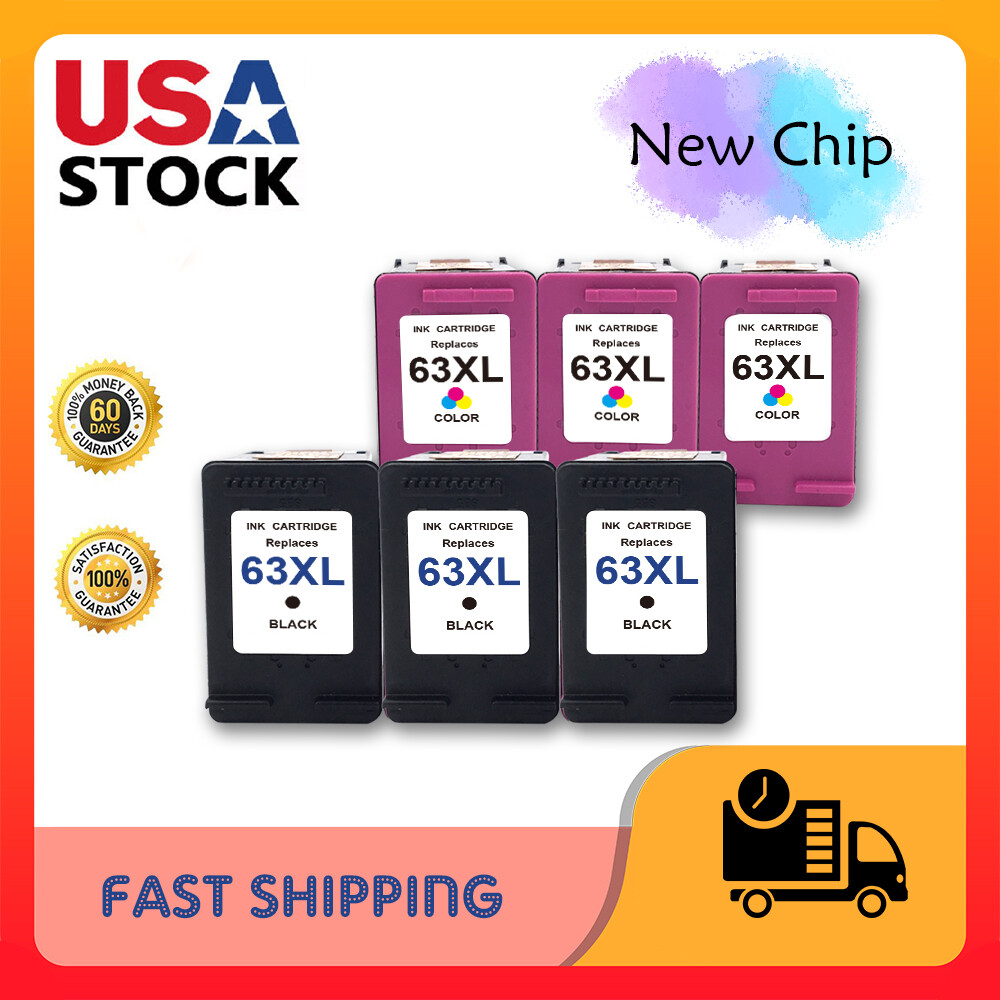 63 XL Ink Cartridge for HP OfficeJet 3830 4650 4655 5255 ENVY 4512 4516 4520