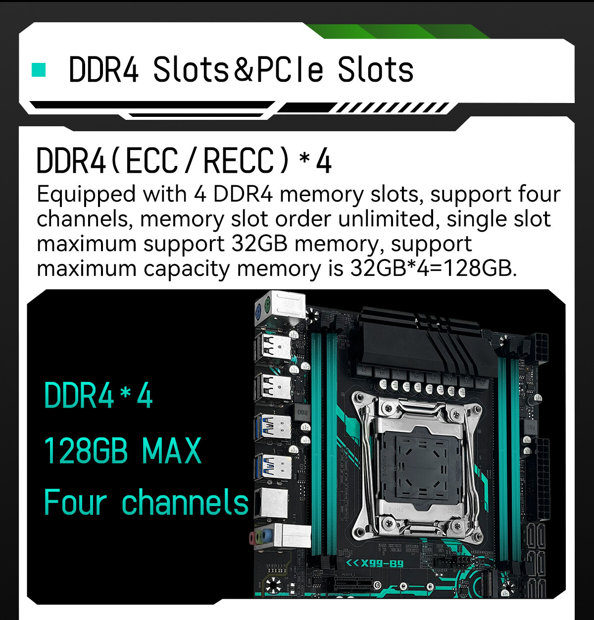 MACHINIST X99 B9 Gaming Motherboard LGA 2011-3 DDR4 Micro ATX for Intel Xeon CPU