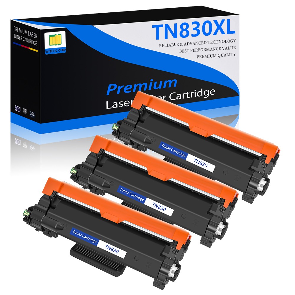 3PK TN830XL TN-830 TN830 XL High Yield Toner Cartridge for HL-L2480DW HL-L2400D