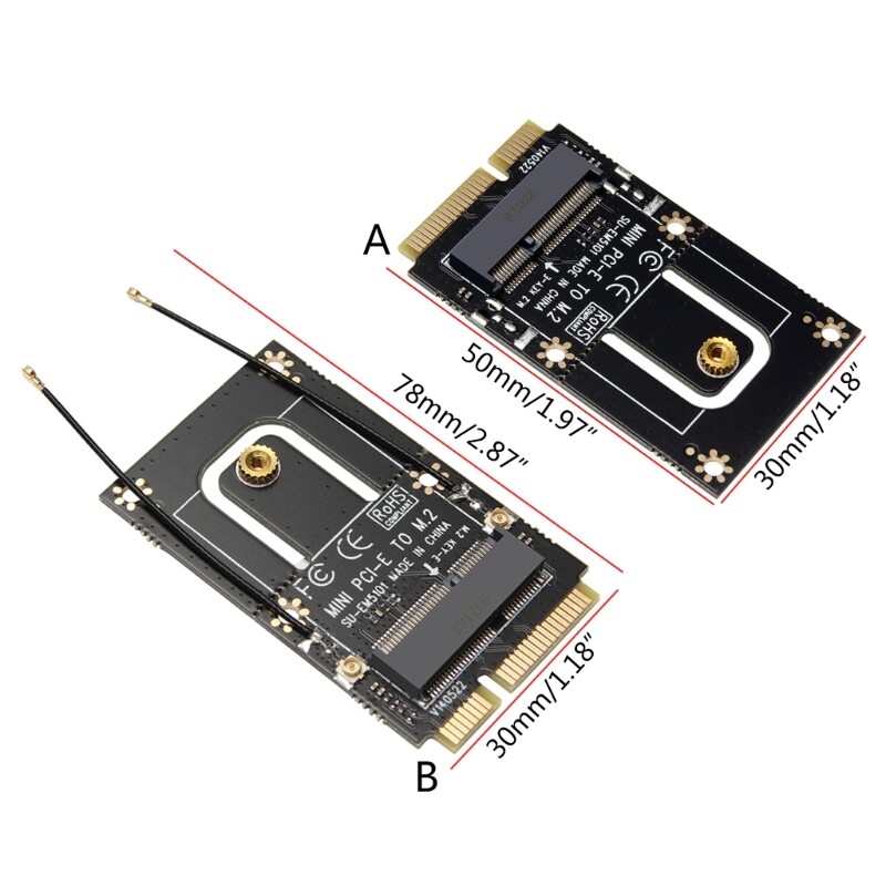 M.2 NGFF Wifi Adapter Ngff Key E to Mini Pcie Pci Wifi Wireless Card