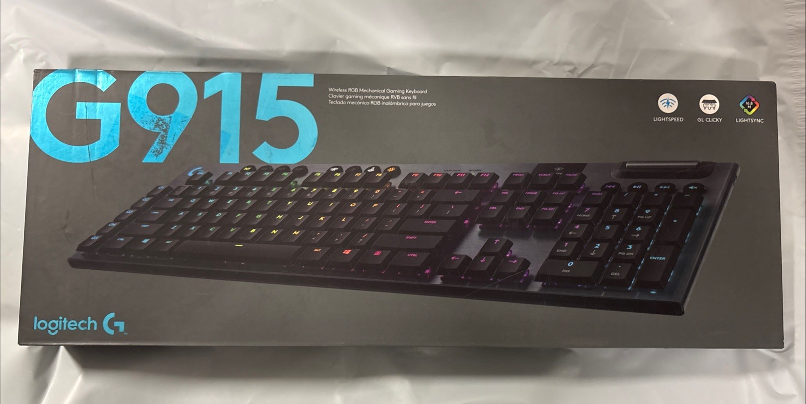 Logitech G915 RGB Mechanical GL Clicky Bluetooth Gaming Keyboard NO USB RECEIVER