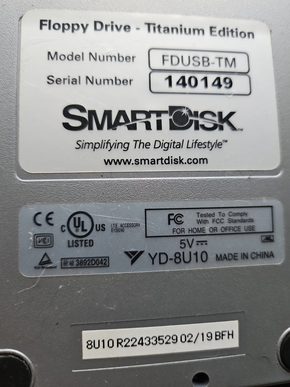Smart Disk USB Powered External 3.5″ inch Floppy Disk Drive Model FDUSB-TM