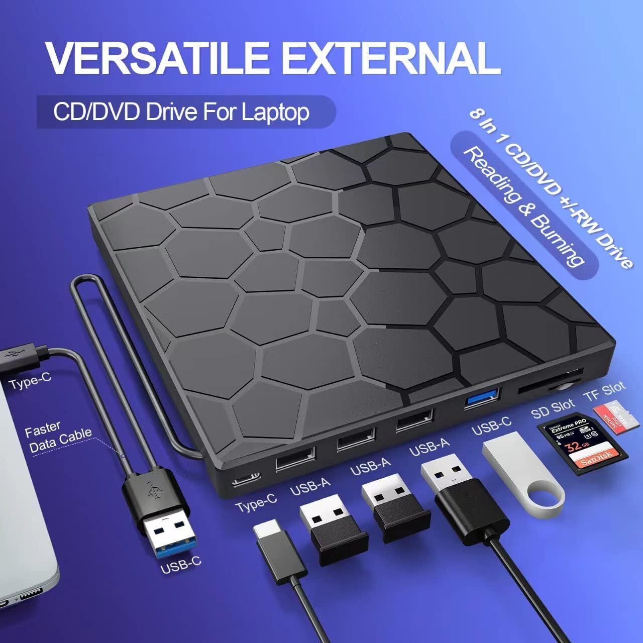 👍Slim External CD DVD Drive USB 3.0 Disc Player Burner Writer For Laptop PC Mac