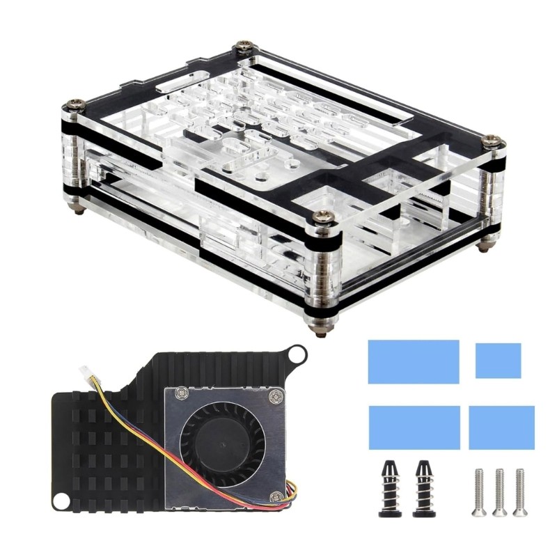Durable ABS Case with Active Cooling Fan for RPI 5 8GB/4GB Protector Enclosure