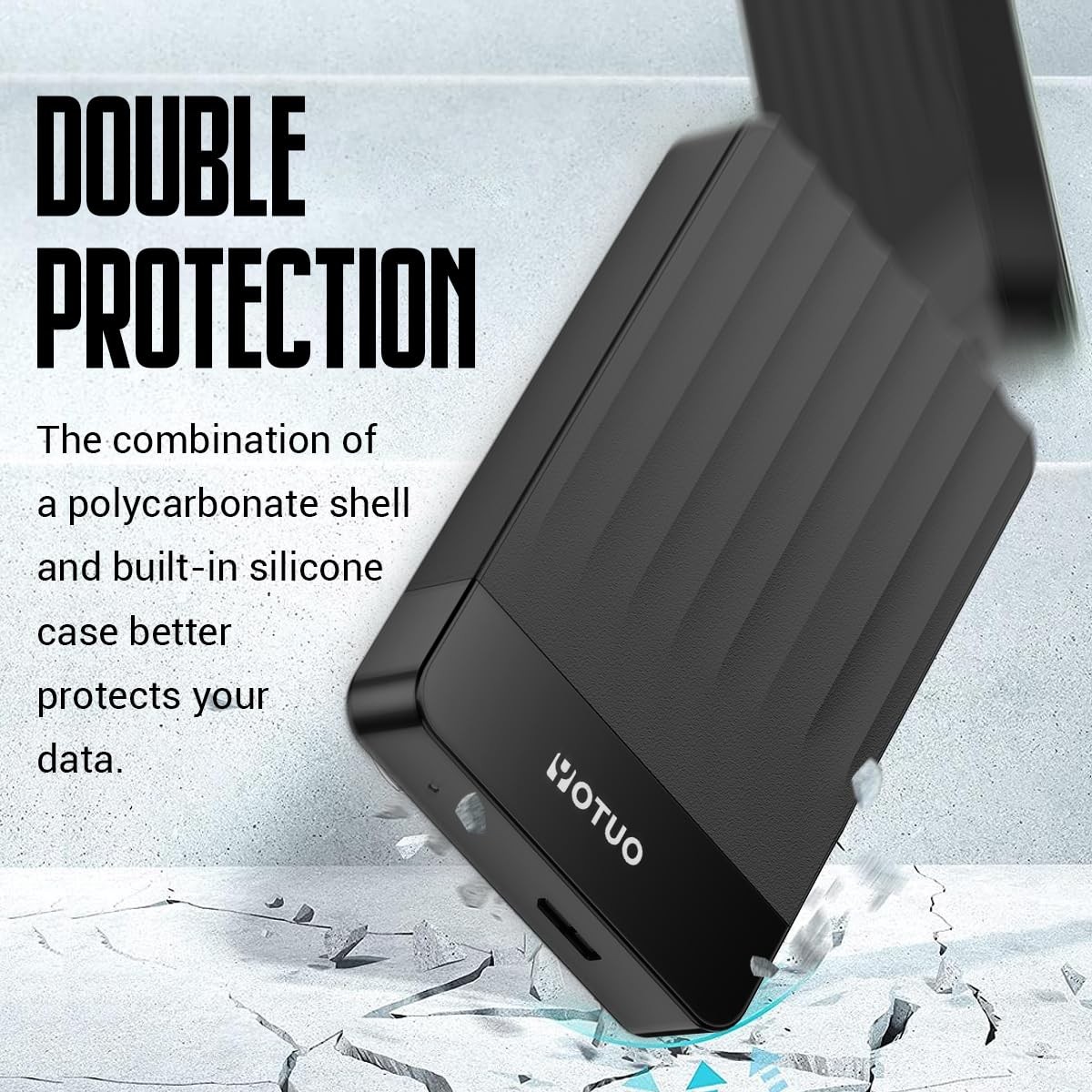 YOTUO 500GB External Hard Drive Portable Storage Expansion HDD USB 3.0 & USB C