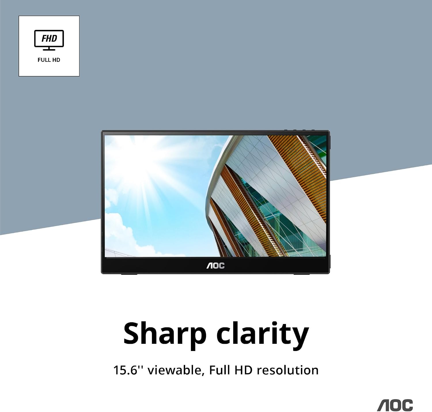 AOC 16T3EA 16” Class USB-C Ultra-Slim Portable Monitor with IPS Panel™
