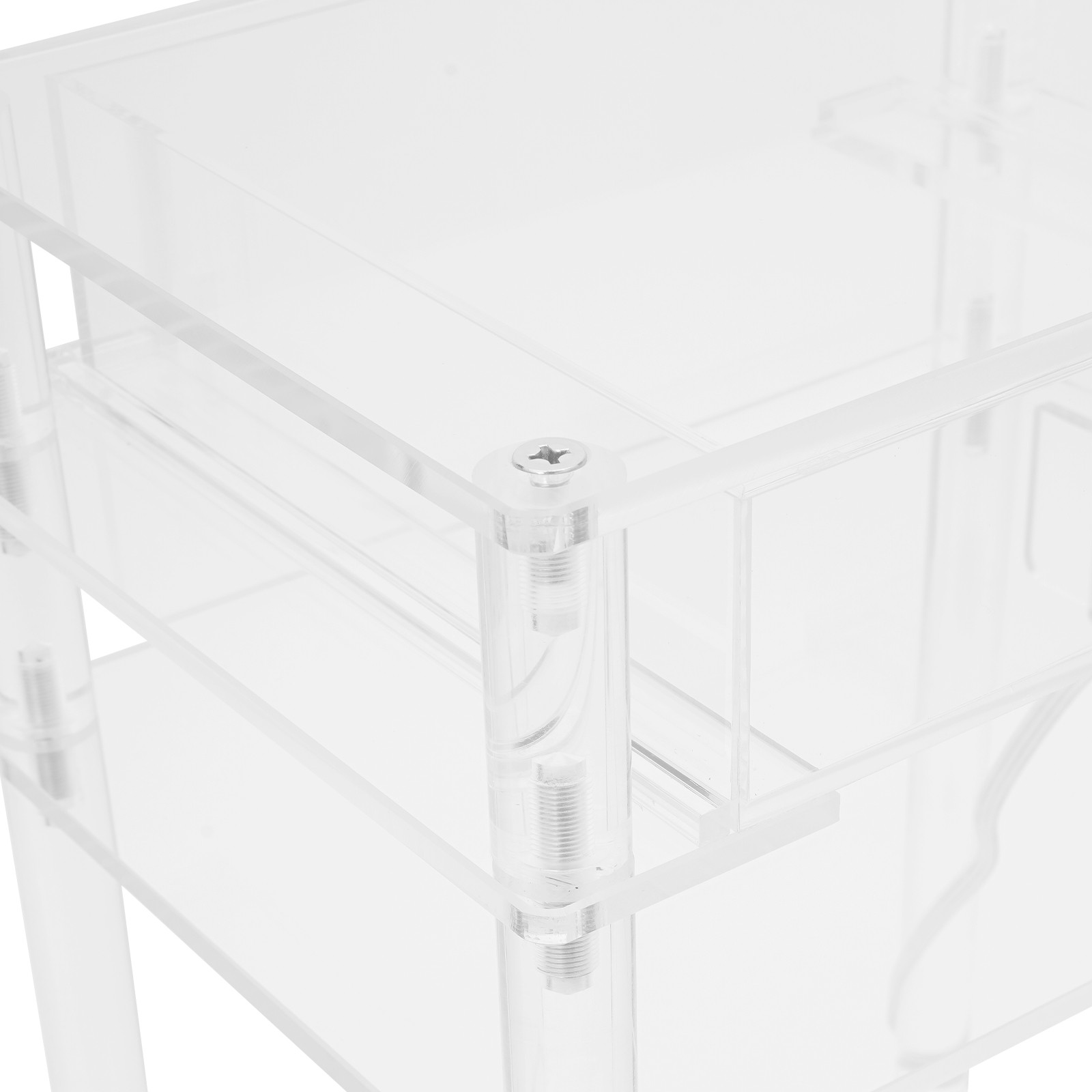 3-tier Acrylic Printer Stand, 44.09lbs Load Printer Stand with a Drawer&Wheels