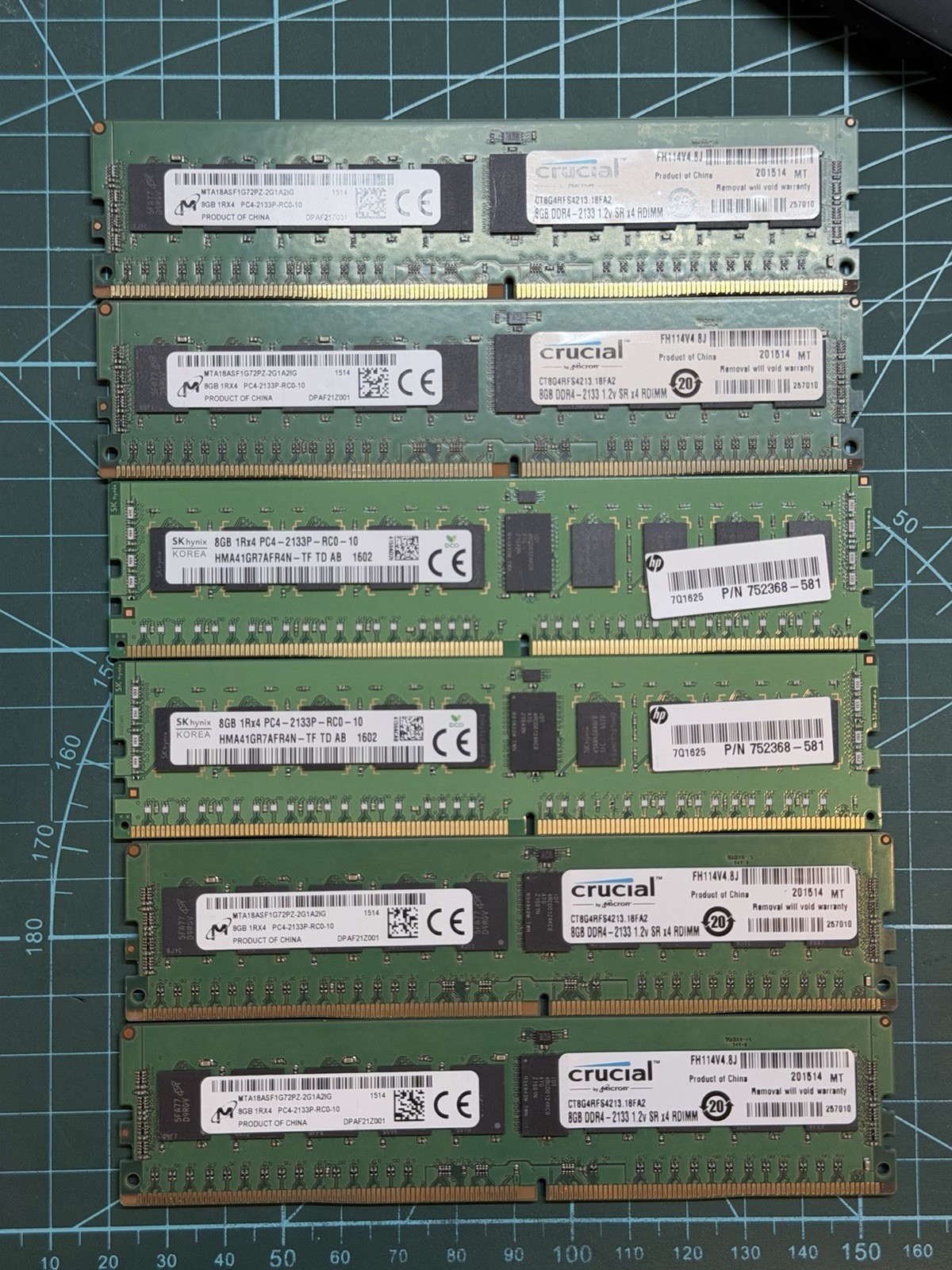 Lot of 6x 8GB DDR4 Laptop Memory Ram | SKhynix | Crucial | Tested |