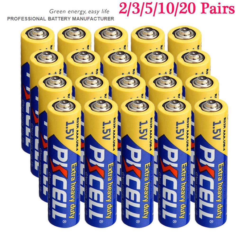 5/10/20Pairs AA AAA Batteries R03P R6P UM4 UM3 1.5V Zinc-Carbon for TV Remote US
