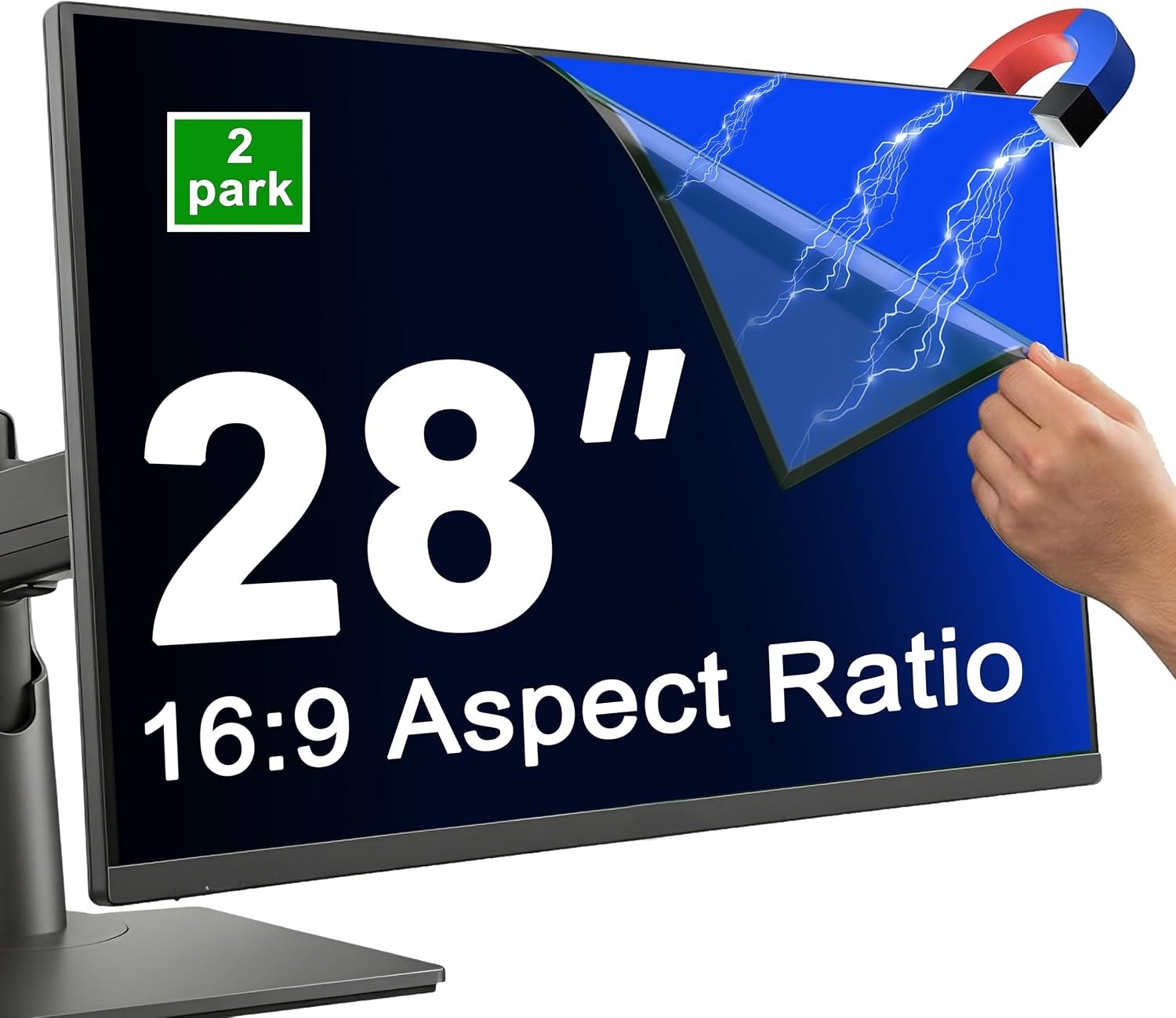 NEW 2 PK 28 Inch Computer Privacy Screen 16:9 Aspect Ratio Widescreen Monitor