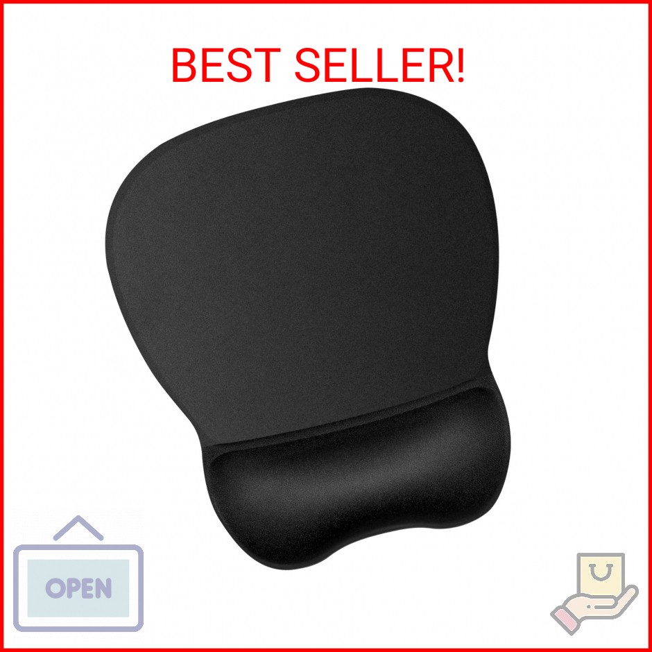 JIKIOU Ergonomic Mouse Pad with Gel Wrist Support, Comfortable Mousepad with Smo