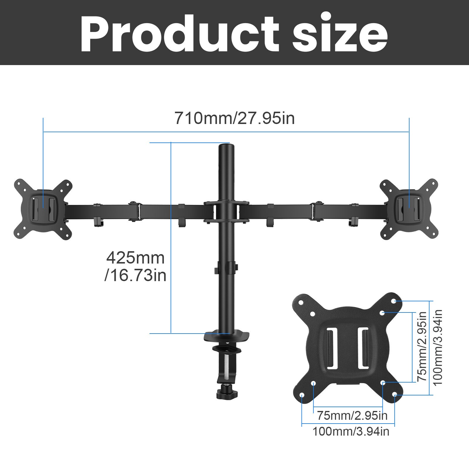 ❤️LOT 10-32″ Dual Monitor Stand For Computer Display TV Bracket mount Universal
