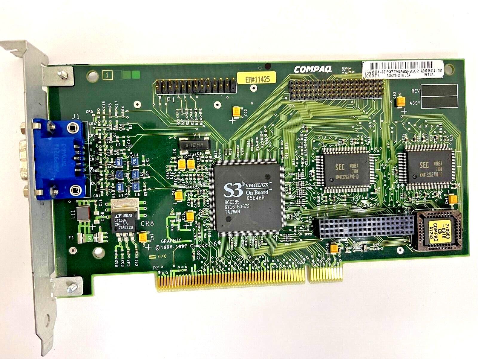 VINTAGE COMPAQ 296684 S3 VIRGE/GX 2 MEG PCI VGA VIDEO CARD – CORP PULLS MXB100