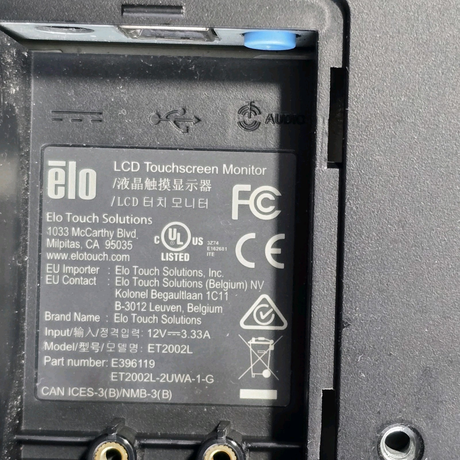 Elo ET2002L LCD Touchscreen Monitor Display Desktop 20in ET2002L-2UWA-1-G Read