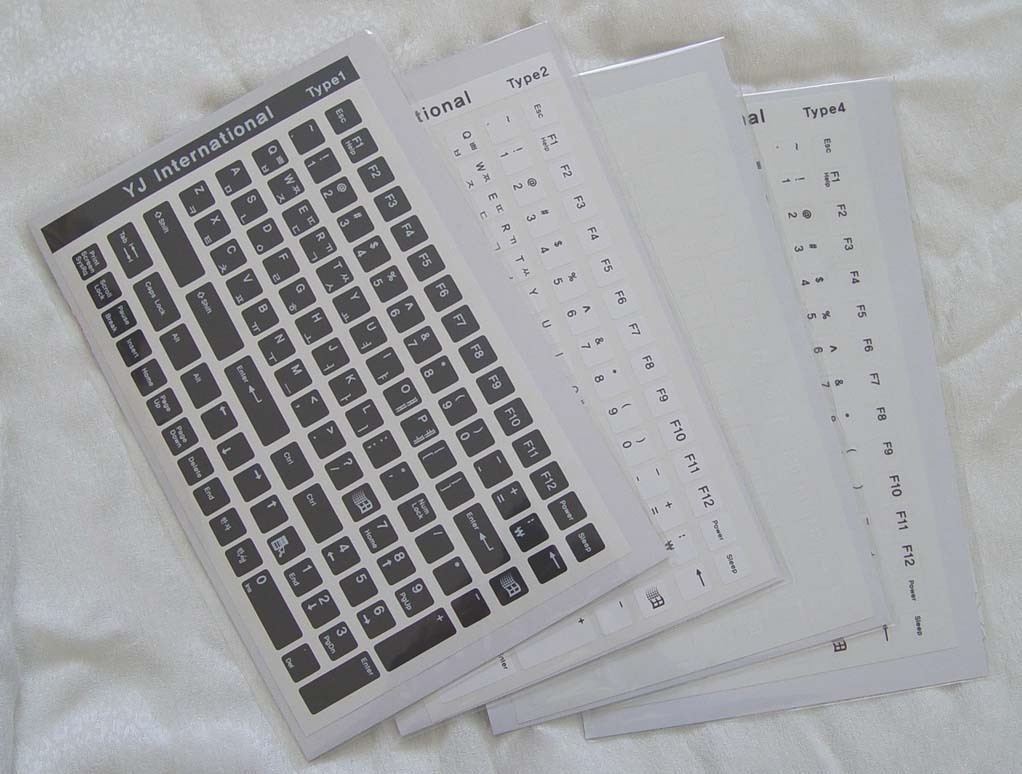 Korean Keyboard Sticker – Black / White / Transparent 108 keys high quality