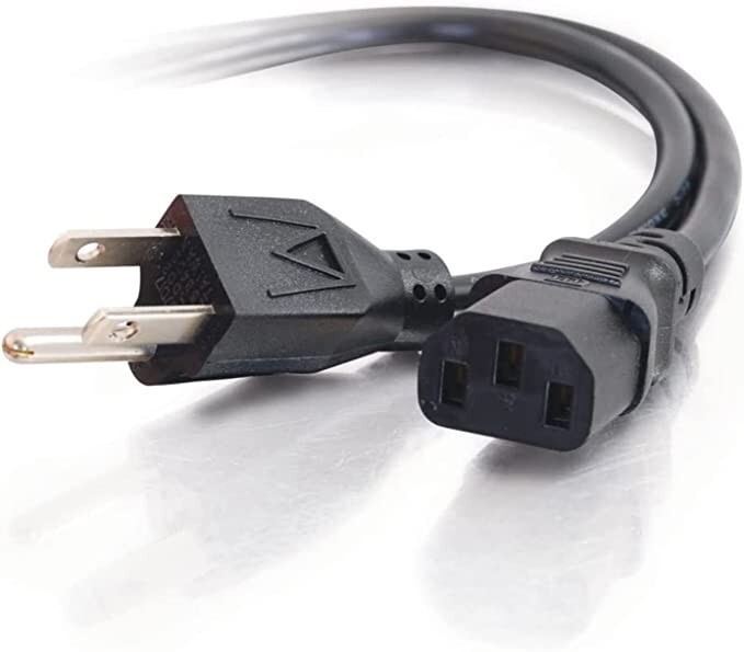 Power Cord 3-Male Pin x 3-Female for Computers, TV’s, DVD Players, Radios & More