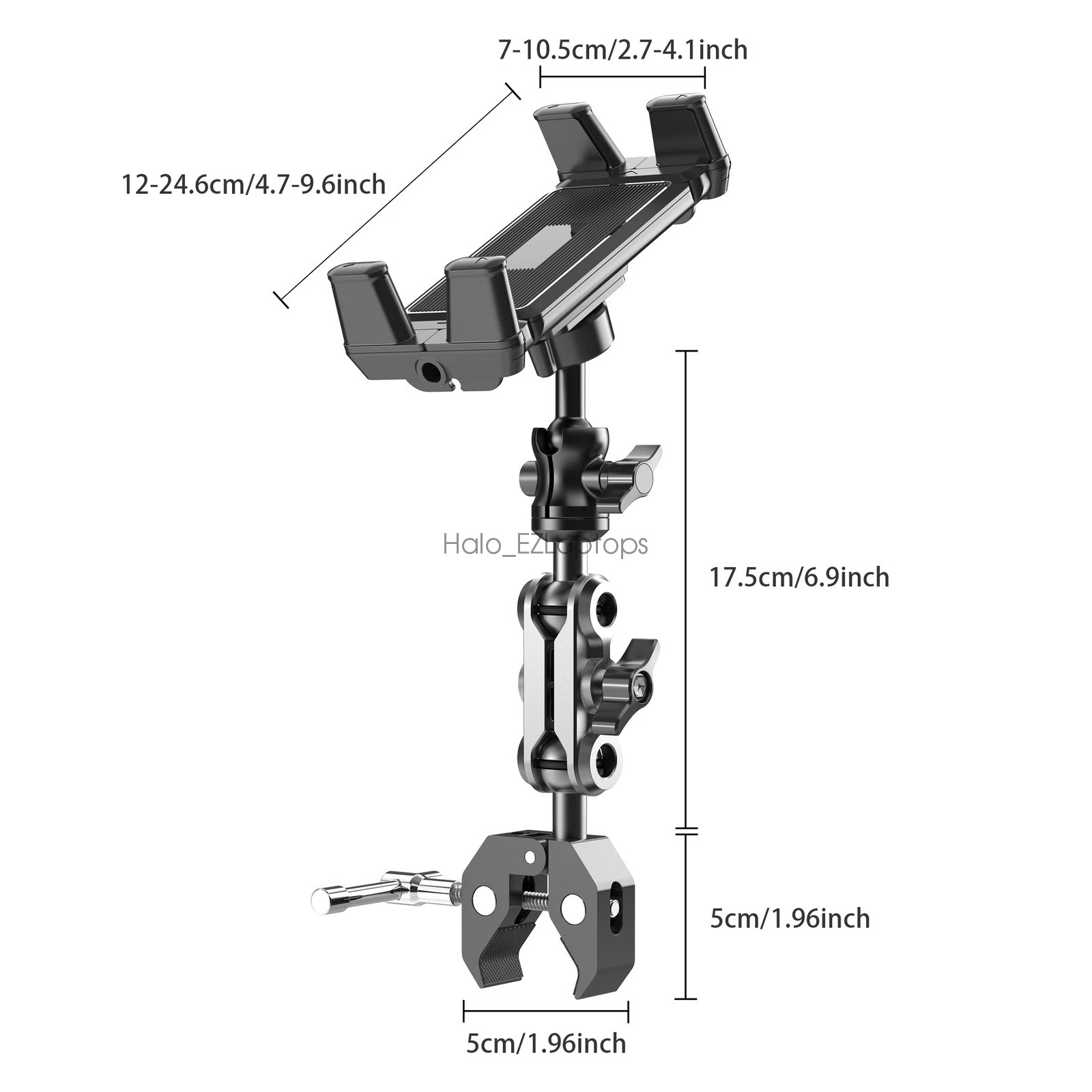Heavy Duty iPad Tablet Phone Holder Clamp for Mic Stand Bike Treadmill Peloton